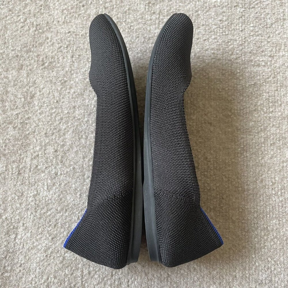 Rothy’s Shoes Womens Size 7.5 Black The Flat Round Toe Casual Knit Ballet Flats - Picture 10 of 14